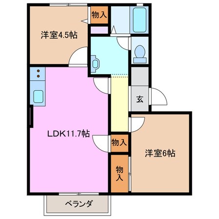 南日永駅 徒歩9分 2階の物件間取画像